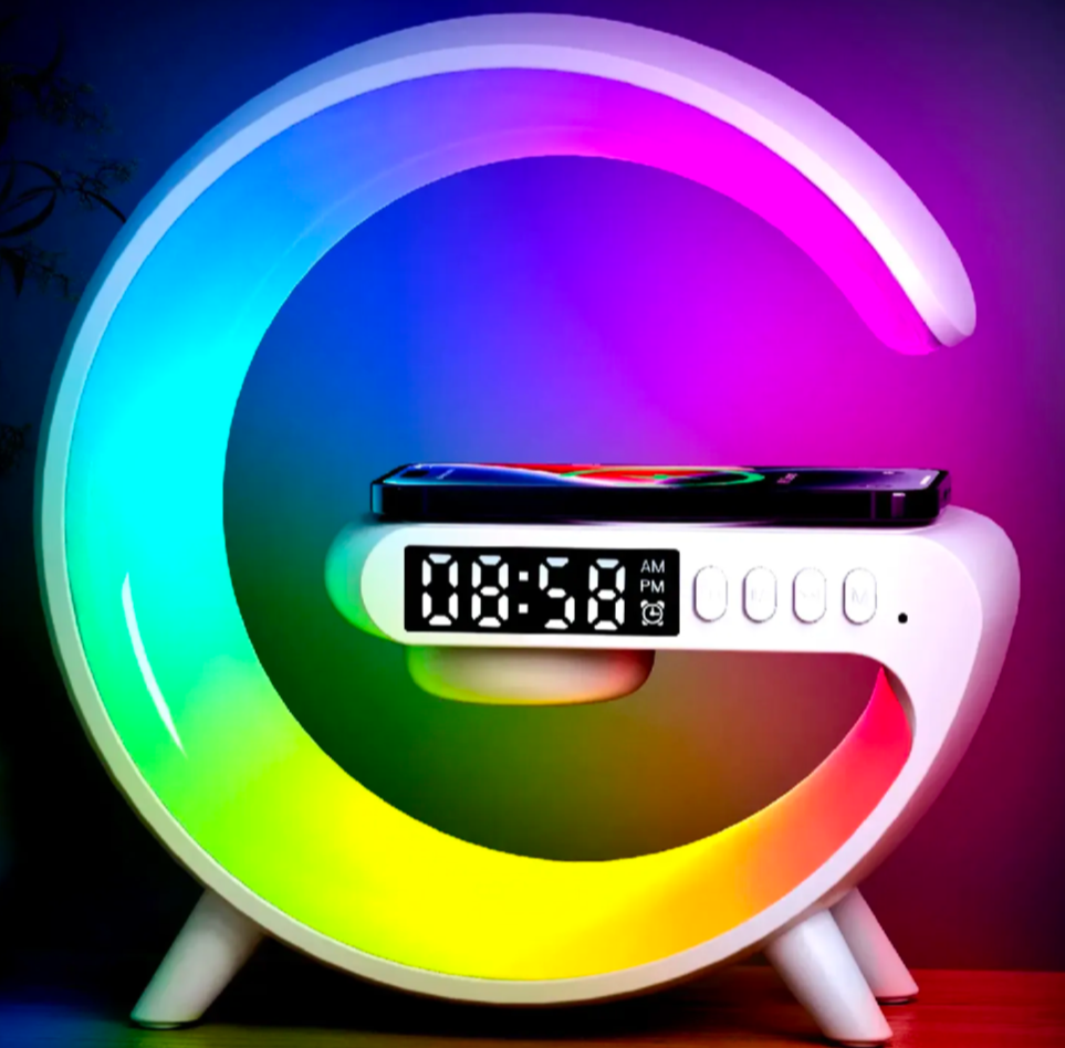 ORIGINAL BT 3401 Multifunction Wireless Charger Pad Stand with Speaker and RGB Night Light 15W Fast Charging for iPhone, Samsung, Xiaomi, Huawei