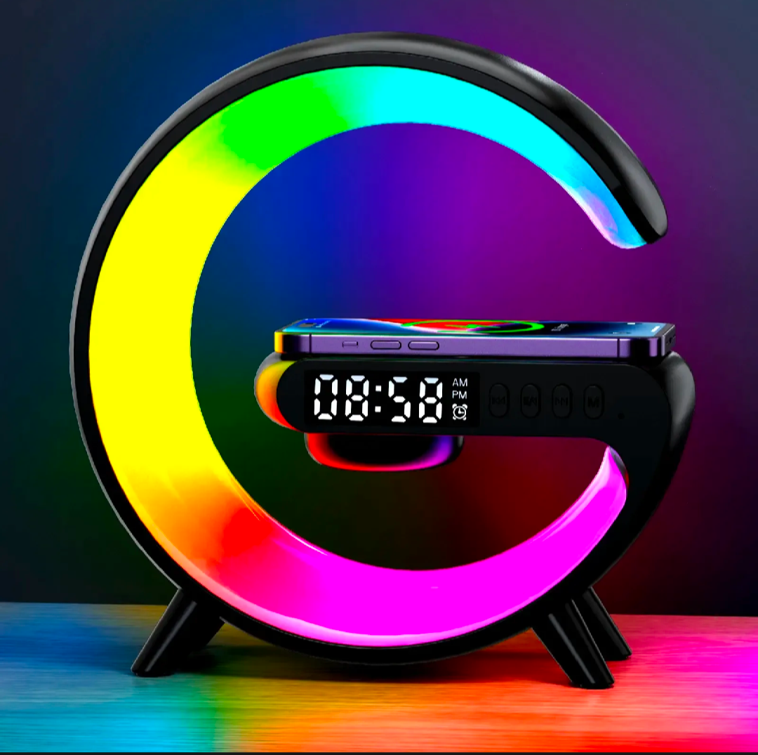 ORIGINAL BT 3401 Multifunction Wireless Charger Pad Stand with Speaker and RGB Night Light 15W Fast Charging for iPhone, Samsung, Xiaomi, Huawei