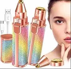 2 in 1 Flawless Eyebrow Hair Remover Stylish & Fashionable Rechargeable Facial Hair Trimmer for Women Painless, Portable & Precise Epilator for Women with LED Light Suitable for Facial, Legs, Armpit and Bikini Area